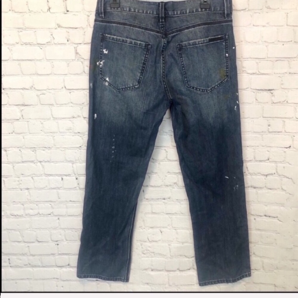 NWOT BCBG / Billie Cropped Boyfriend Painted Jeans - Picture 4 of 8
